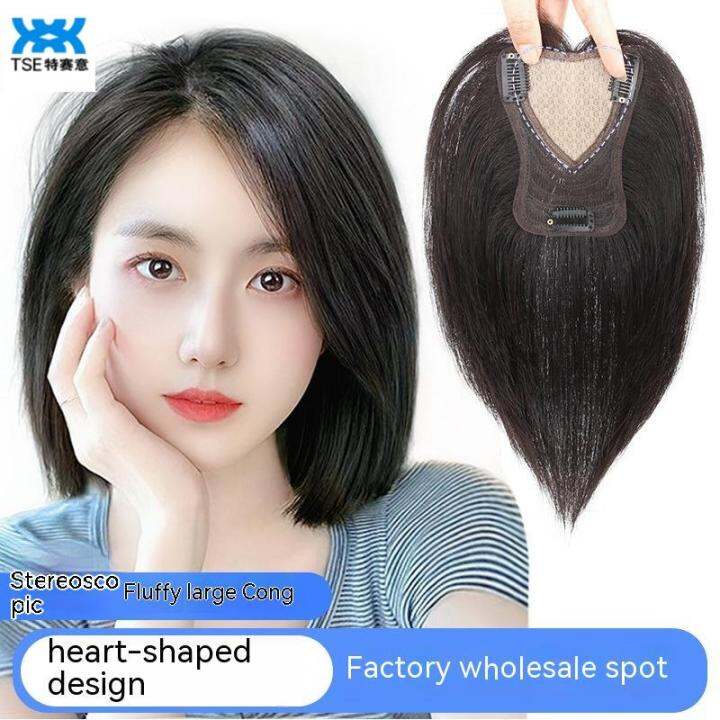 Tse Wig Patch For Women With Loose Hair On The Top Of The Head Full Human Hair Covering White 0535