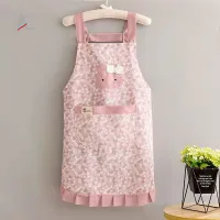 Breathable comfortable oil-proof cooking household apron female Korean version cute cotton overalls Japanese