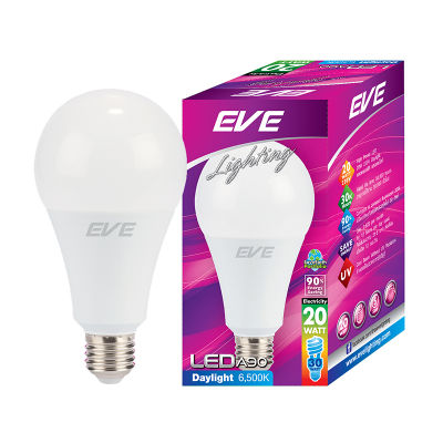 หลอดไฟ LED 20 วัตต์ Daylight EVE LIGHTING รุ่น A90 E27 [ส่งเร็วส่งไว มีเก็บเงินปลายทาง]