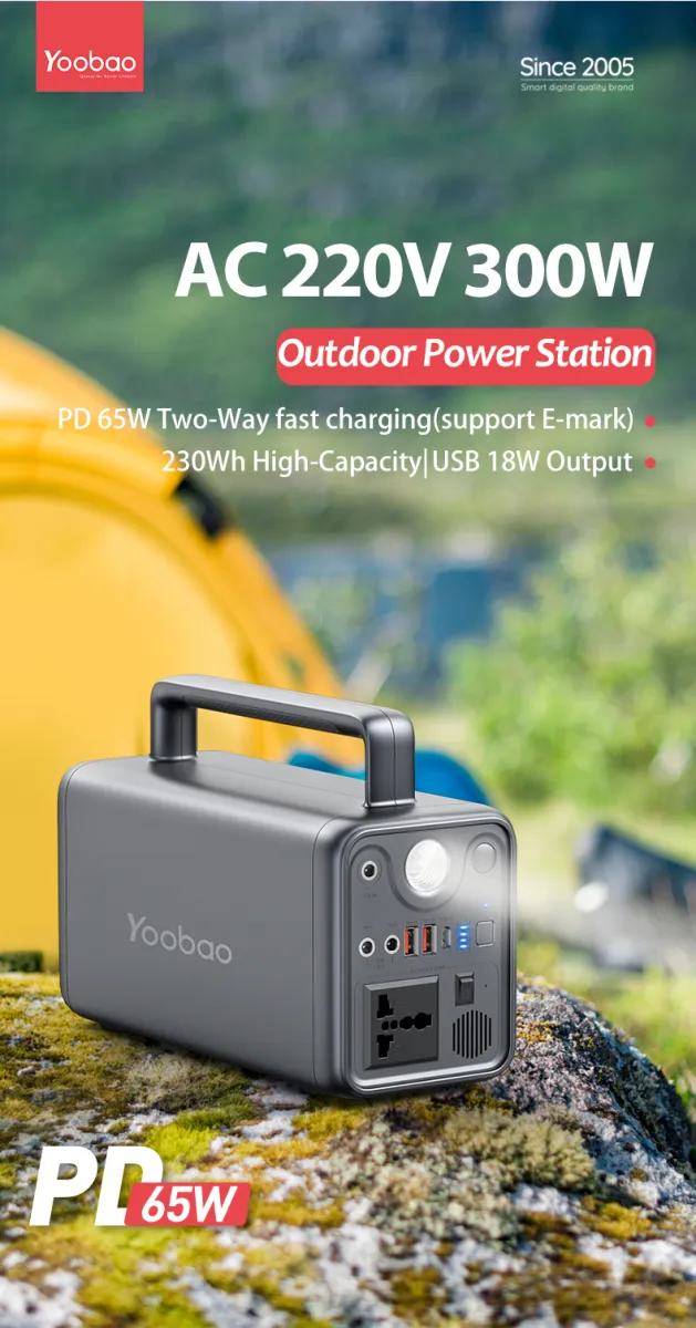 Yoobao EN300WLPD-G2 72000mAh Power Station with 3 Modes LED Light , PD 65W two-way Quick Charging | Lazada
