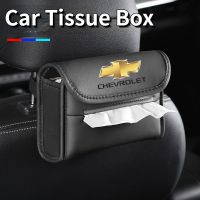 [ Chevrolet ] Car Tissue Box PU Leather Tissue Box Cover Sun Visor Seat Back Armrest Box Napkin Holder for Chevrolet