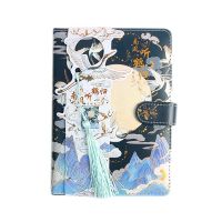 Retro Chinese style PU leather Notebook Diary Planner Vintage flying crane Magnetic buckle Note book Stationery School Supplies