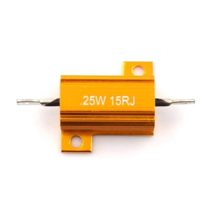 Golden Heat Sink Resistor Metal Shell Aluminium Gold RX24 25W 15R 15RJ