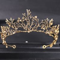 Baroque Vintage Crystal Crown Tiara Rhinestone Princess Butterfly Prom Crowns And Tiaras Bridal Wedding Hair Accessories Jewelry