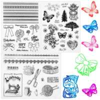 QIEPING Handbook Supplies DIY Silicone Handmade Rubber Stamp FlowerandPlant Flower Stamps Scrapbook Decoration