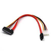 【On Sale】 Smart Automation 30ซม. SATA Combo 15 Pin Power และ7 Pin Data Cable Pin Molex To Serial ATA Lead Power Extension Cable Connector F822