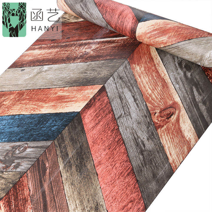 Wallpaper Sticker Kayu Warna Warni Lazada Indonesia