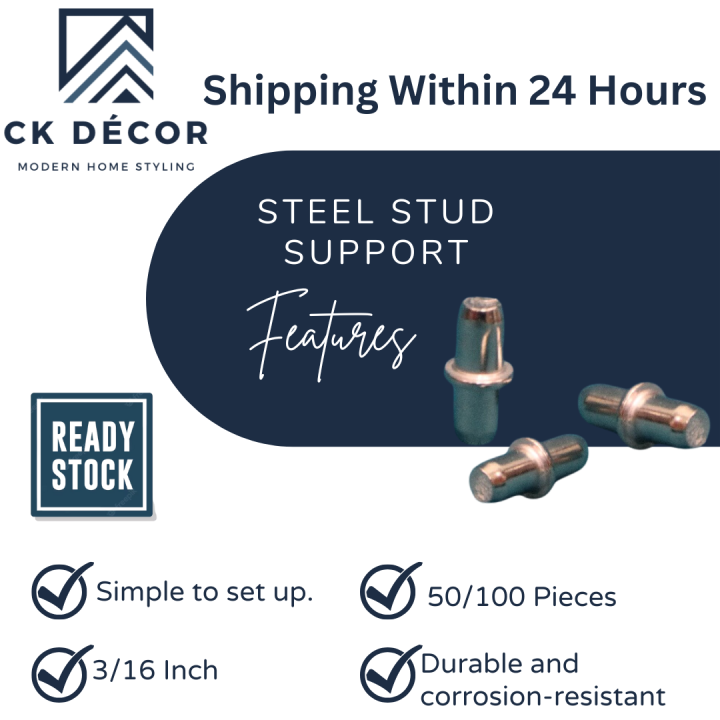 3/16 Inch Steel Stud Support For Shelf X (50/100PCS) Lazada