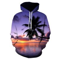 Autumn Winter Men Funny Casual Pullover 3D Printed Cool Sunny Beach Street Hoodie Hot Sale Trend streetwear Women Children Tops