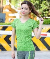 เสื้อออกกำลังกายผู้หญิง Sport Pro แขนสั้น ไซต์ S-L สีเขียว # 1721