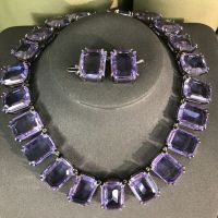 ✿✻ Amethyst Necklace Square Diamond Sugar Jelly Bunch Necklace