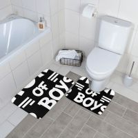 [A VOGUE] Mom Of Boys BatteryMat2pcs ต่ำ AbsorbentBathroom Mat Set Polyester Shower Bathroom Rug