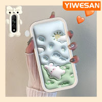 YIWESAN เคสสำหรับ OPPO A31 2020เคส A8ลายการ์ตูน3D ดอกไม้กระต่ายน้อยสีสันสดใสกันกระแทกแบบใสเลนส์กล้องถ่ายรูปแบบนิ่มมอนสเตอร์ตัวน้อยเคสมือถือเรียบง่ายฝาครอบป้องกันซิลิโคนความคิดสร้างสรรค์โปร่งใส