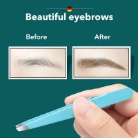 【LZ】✔♨  Eyebrow Tweezer Colorful Hair Beauty Fine Hairs Puller Stainless Steel Slanted Eye Brow Clips Removal Makeup Tools