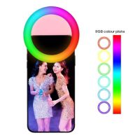 RGB Selfie Ring Lamp Selfie LED Ring Light Mobile Phone Fill Light Mini Circle Mobile Phone Flash Fill Light For Smartphone