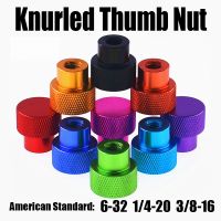 2 Buah 6-32 1/4-20 3/8-16 American Colourful Aluminium Blind Hole Knurled Thumb Nut Single Pass Step Frame Hand Tighten Flange Nut