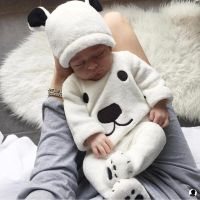 3pcs Newborn Baby Boys Girls Clothes Set Autumn Winter Long Sleeve Fluffy Sweater Tops Pant Hats Toddler Baby Outfits  by Hs2023