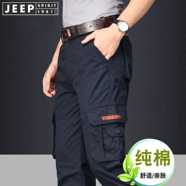 jeep-overalls-mens-loose-straight-spring-and-summer-thin-large-size-outdoor-multi-pocket-cotton-spring-and-autumn-casual-pants