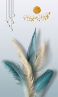 Sumanssa บทคัดย่อ Nordic Feather Canvas Prints - Modern Luxury Wall Art สำหรับตกแต่งบ้านเหมาะสำหรับห้องนั่งเล่น Cuadros