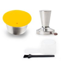 【YF】 Reutilizáveis Recarregáveis Cápsula De Café Com Tampa Filtros Metal Inoxidável Copo Tamper Colher Fit para Nescafé Dolce Gusto