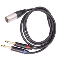 สอง14นิ้วเพื่อ XLR ชาย YS Plitter เคเบิ้ล,3Pin ชาย XLR คู่6.35มิลลิเมตร TS โมโนเสียบไมโครโฟนอะแดปเตอร์แปลง