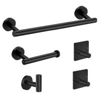 Matte Black Bathroom Accessories Set SUS304 Stainless Steel Bathroom Hardware Set Bath Towel Bar Set Bathroom Towel Bar Bathroom Hardware Pendant