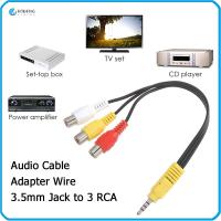 RJQFNG ดีวีดีทีวี วิทยากร ชายกับหญิง สายสัญญาณเสียง แจ็ค 3.5 มม. ถึง 3 RCA สายอะแดปเตอร์ สาย AV