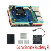 【✔In stock】 fuchijin77 เคส Raspberry Pi 4 Model B เคสเรนโบว์คริลิคสีสันสดใสสำหรับพัดลมทำความเย็น4b