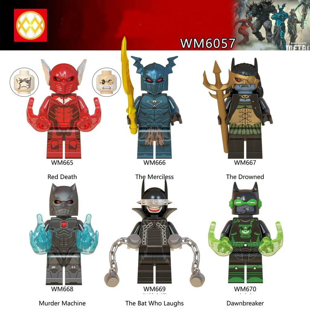 Lego Minifigures DC Batman Các Mẫu Nhân Vật Red Death Merciless Drowned Murder  Machine Bat Who Laughs Dawnbreaker WM6057 