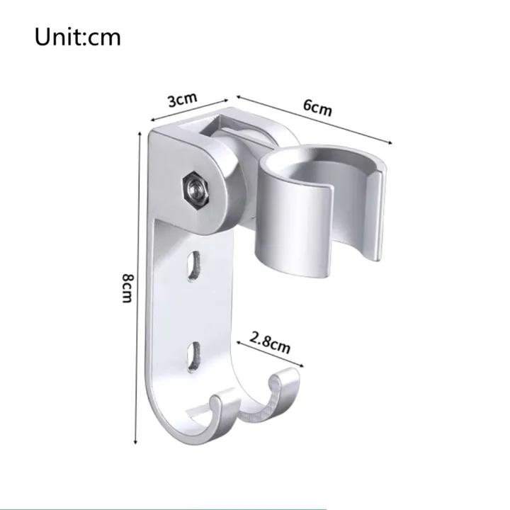 silver-shower-base-aluminum-adjustable-wall-mounted-handheld-shower-head-universal-hose-fixed-base-bracket-bathroom-accessories