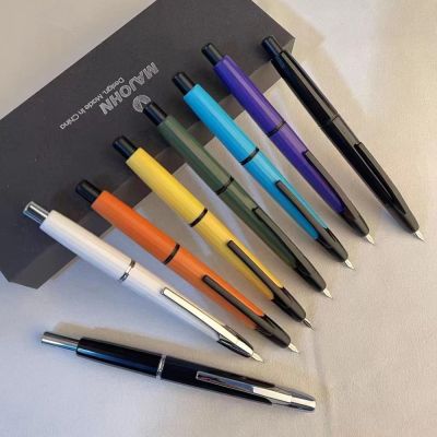 ZZOOI MAJOHN A2 Press Fountain Pen Retractable Extra Fine Nib 0.4mm Resin Ink Pen Converter For Writing Christmas Gift Lighter Than A1
