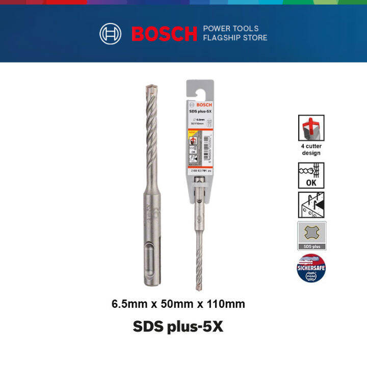 Bosch Sds Plus 5x Masonry And Reinforced Concrete Hammer Drill Bit 6 5mm