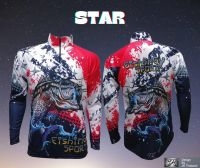 เสื้อตกปลา JK Thailand เสื้อกันยูวี ลาย STAR ป้องกันรังสี UV 80% แห้งเร็ว