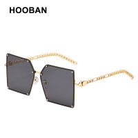 Fashion Oversized Square Sunglasses Women Men Luxury Metal Frame Sun Glasses Unisex Vintage Gradient Outdoor Eyewear UV400