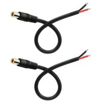 【LZ】◘❈❍  Cabo de alimentação CC 12v 7.9x5.5mm 8mm conector macho reparo de fornecimento de fios solar laptop 16awg 30cm/1 pés 2 peças