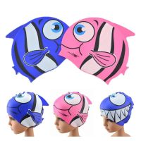 Cute Cartoon Swimming Cap for Children Kids Waterproof Elastic Silicone Swim Pool Cap Bathing Caps Ear Protect Diving Hat Kids