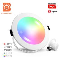 Benexmart Zigbee 3.0ศิลปะเพดานโคมไฟ LED โคมไฟติดตั้ง Tuya Artthings App RGBCW Dimmable Spotlighting Alexa Yalice Voice