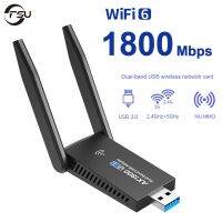 1800M WiFi 6 USB Adapter for Desktop PC Wireless Network Adapter with 2.4GHz 5GHz Gain Dual Band Antenna Supports Windows 11/10  USB Network Adapters