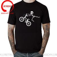 Latest Skeleton Alien Bmx Cycle Bike T-Shirt Custom Short Sleeve Mtb Skull Biker Tshirt Funny Fall O Neck Cotton T Shirt For Men