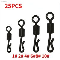 ❃❣❂ 25pcs/lot Large Long Body Q-Shaped Bearing Swivel Snap Fishing Connector Quick Change Swivels Fishing Tackle Accessories