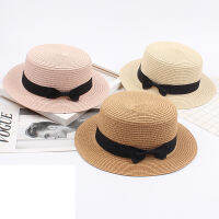 แฟชั่นเด็ก Sun หมวกเด็กน่ารัก Sun หมวก Bow Hand Made ผู้หญิงหมวกฟาง Beach Big Brim หมวก Casual Glris หมวกฤดูร้อน