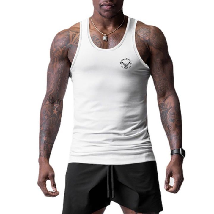Men V-Neck Vest Tee Solid Sleeveless Casual T-Shirt Bodybuilding