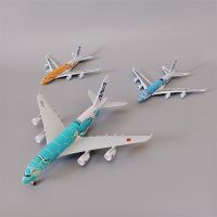 16ซม./20ซม. Lega Di Metallo Giappone ANA Airbus A380การ์ตูนเต่าทะเลสายการบิน Diecast Moo Di Aereo Aereo Verarancione Blu