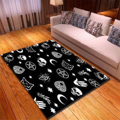 3D Rugs for Bedroom Boys Halloween Skull Carpets for Living Room Hallway Kitchen Floor Area Rug Kids Crawling Play Mat Decor