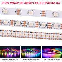 WS2812B WS2811 2813 2815 SK6812 RGBW RGB แถบไฟ Led สามารถระบุที่อยู่รายบุคคลได้สมาร์ท5050ไฟ Led เทปกันน้ำ IP30 65 67 DC5V