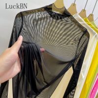 Sexy Women Clothing T Shirt See Through Transparent Mesh Tops Long Sleeve Ladies T-Shirt Pink Green Purple Top Basic Tops Women