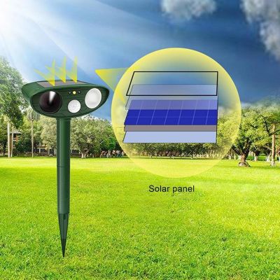 Solar Animal Driver Ultrasonic Flash Bird Dog Cat Drive Snake And Mouse Animal Outdoor Garden Repellers Pet Supplies