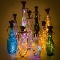 10/20 LEDs Waterproof Solar Powered Bottle Cork Copper Wire String Lights DIY Christmas Wedding Party Decor