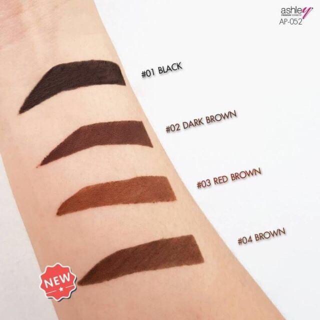 12แท่ง-ยกแพค-ap-052-ดินสอเขียนคิ้วแบบ-มีกบเหลา-ashley-premium-eyebrow-pencil-waterproof