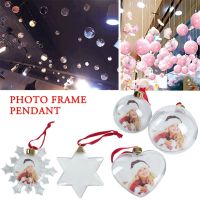 1pcs Photo Frame Pendant Suower Round Star Shape Christmas Tree Ornament Christmas Kids Gifts Hanging Ornament For Home